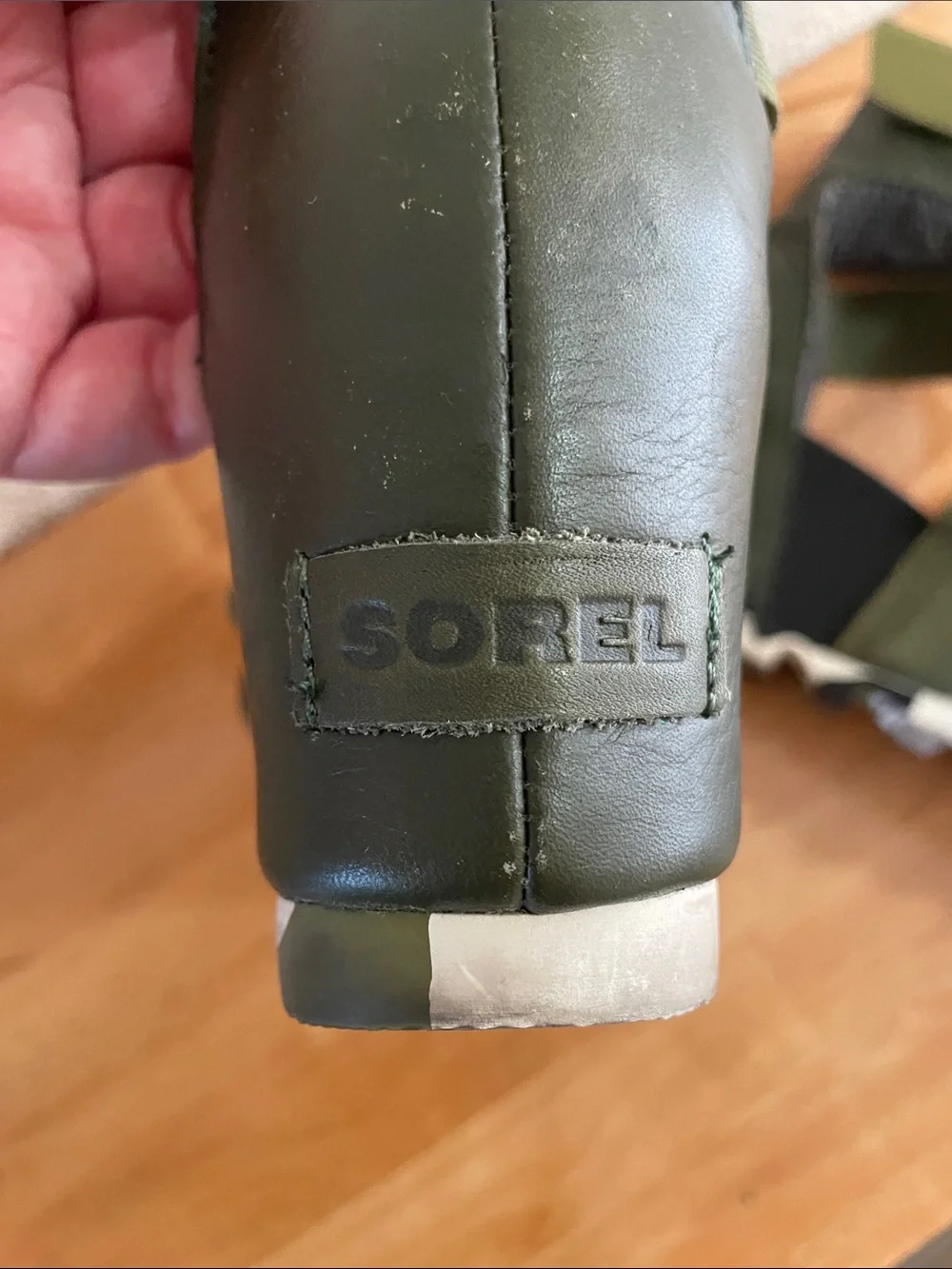 Sorel Joanie Olive Green Strappy Wedge Sandals Size US 11, Euro 42